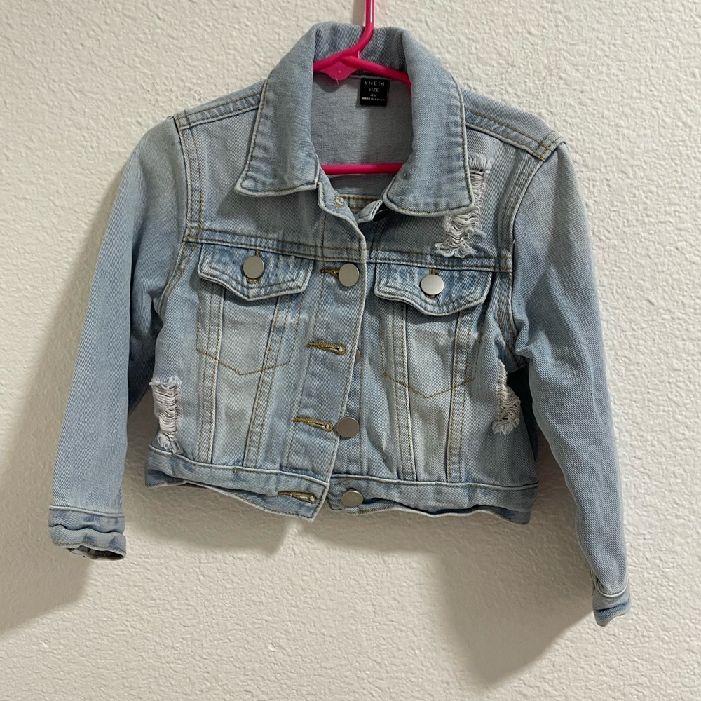 SHEIN Classic Blue Kids Denim Jacket